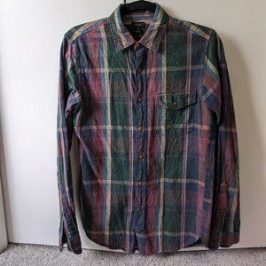 J Crew Earth Tone Button-Down Shirt - Slim XS